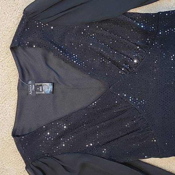 Alexa B Elegant Black Sequin Dress - Picture 2 of 4